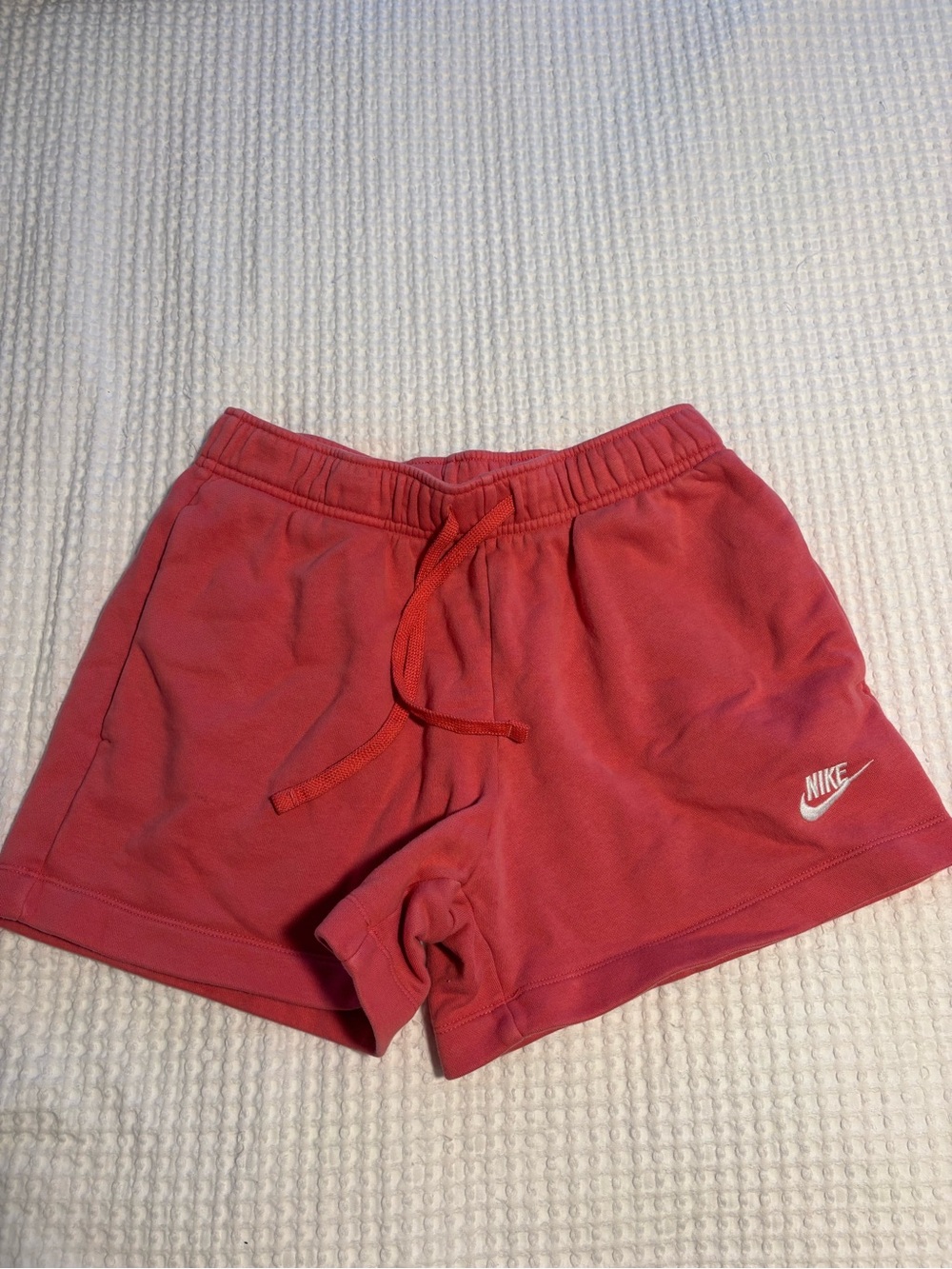 Nike Women’s Coral-Red Athletic Drawstring Shorts
